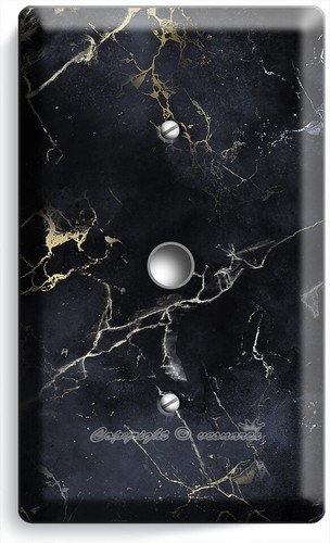 BLACK GOLD MARBLE LOOK LIGHT SWITCH OUTLET WALL PLATE KITCHEN BATHROOM ART DECOR - Picture 17 of 34