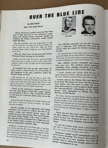 1966 Rangers ProgramW/Bobby Orr #2 Career Goal/Photos/Boston Bruins Scored Ex🥏 - Picture 10 of 13