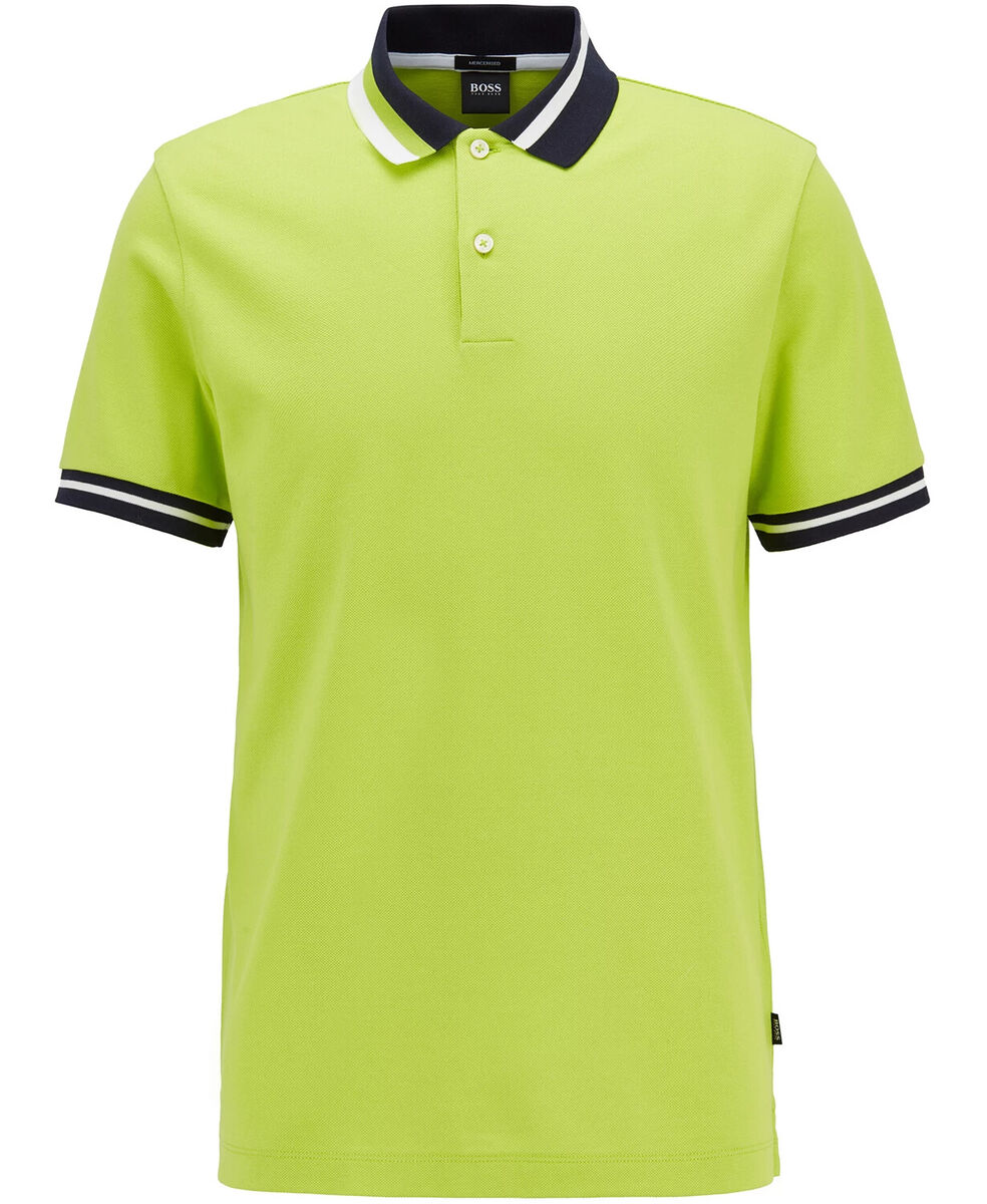 Hugo Boss Paddy Striped Golf Polo Shirt - Green Hugo Boss Paddy Striped Golf Polo Shirt - Green
