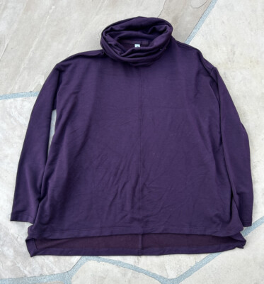 Athleta Sweatshirt Size XS Womens Purple Turtle Neck Pullover Oversized