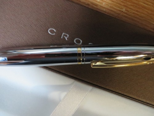 Penna a sfera calaise fascia media oro appuntamenti medaglia croce e oro 23 kt - Foto 5 di 5