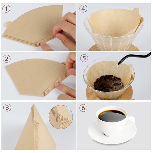 200 Count Coffee Filter #2, 2 Cone Coffee Filters Unbleached Natural 2 Cone F... - Picture 4 of 6
