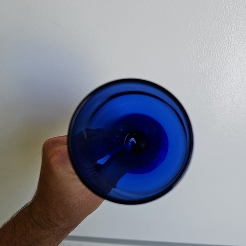 Vintage Libbey Premier Cobalt Blue 8 1/4 Water Wine Goblet Glass - Picture 5 of 9