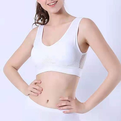 Womens Breathable Seamless Comfort Padded Stretch Sports Yoga Bra Top Crop Vest - Picture 8 of 29
