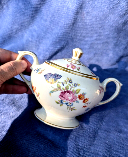 Lamberton Ivory China USA Floral LINDA LEE Pattern, SUGAR BOWL & LID Dinnerware - Picture 8 of 12