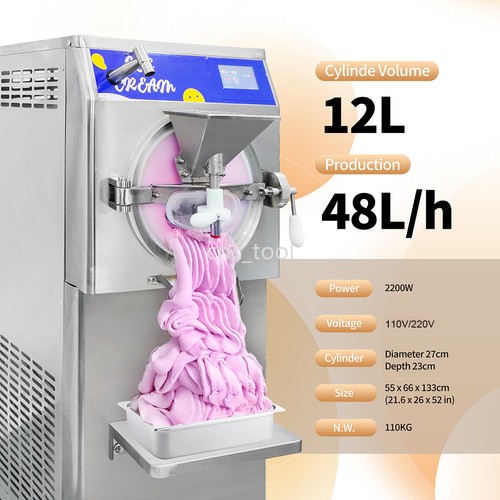 48L/H Vertical Gelato Hard Ice Cream Machine Batch Freezer Sorbet Slush Maker - Picture 3 of 20