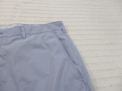 PGA Tour Mens Shorts 34 Blue Striped Bermuda Golf Flat Front Polyester - Picture 3 of 10