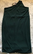 BNWT dark green sleeveless one shoulder dress, 30