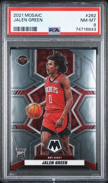 2021 Mosaic Jalen Green ROOKIE RC PSA 8 NM-MT #262 Houston Rockets