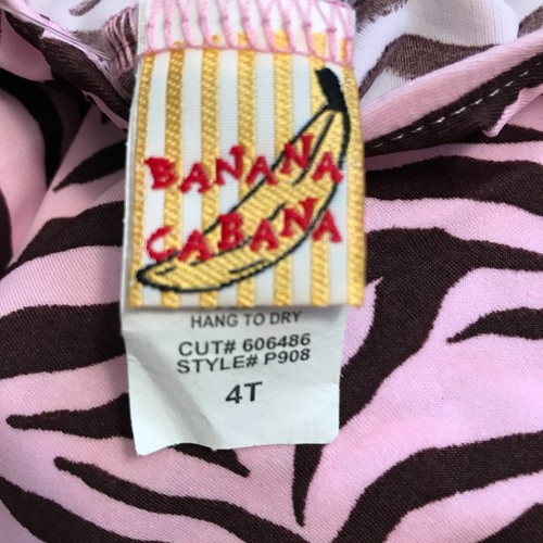 Banana Cabana 1 Piece Baby Bathing Swim Suit Graphic Swimsuit Size 4T Zebra Pink - Picture 5 of 6