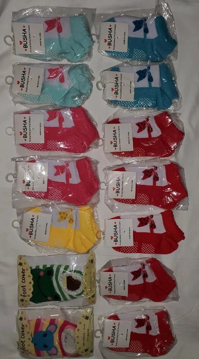 Baby Toddler Socks 14 Pairs Anti-Slip Non-Skid Grips skid free 2T & 3T Walker