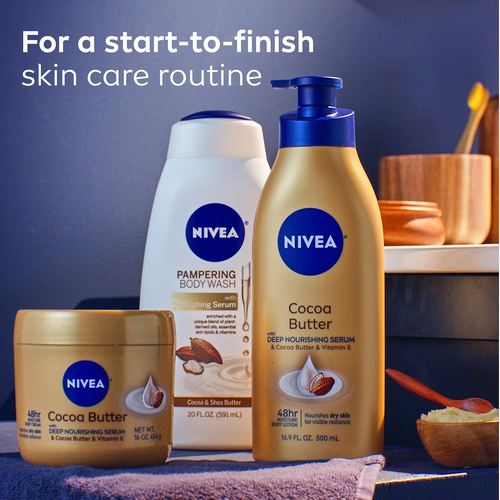 NIVEA Cocoa Butter Body Lotion for Dry Skin with Hyaluronic Acid, Cocoa Butter - Picture 9 of 12