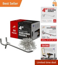 50 PC Stainless Steel Pegboard Hooks - 4