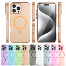 Magnetic Soft Rubber Silicone TPU Frosted Case Cover for iPhone Apple 16 15 Pro