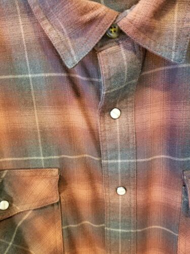 Carhartt Rockabilly Grunge Flannel relaxed fit Pearl Snaps 2XL Tall Shirt - Picture 4 of 12