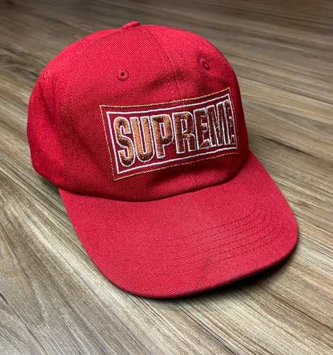 red supreme snapback
