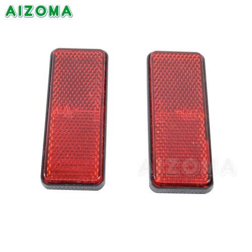 2PCS Red Rectangle Reflector License Number Plate Bolt-on Motorcycle Car Trailer - Picture 3 of 9