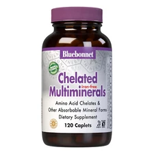 Bluebonnet Chelated Multiminerals (Iron-Free) 120 Caplets, Bone Health