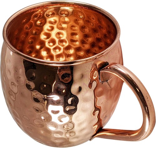 8 Pack Pure Copper Moscow Mule Mugs, Each Hammered Mug Holds 18 Ounces - Picture 6 of 6