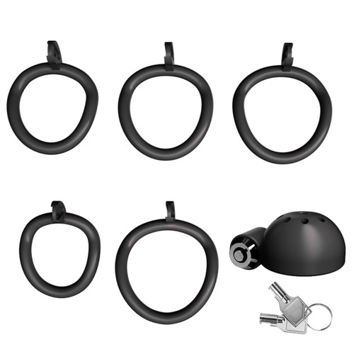 4 Misure Anelli Gabbia Traspirante Dispositivo di Castità Maschile Mini Bondage Lock per Uomo BDSM - Foto 17 di 27