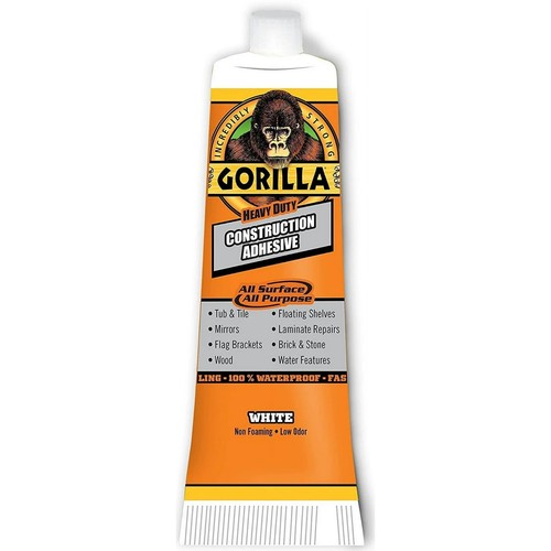 2 Pack Gorilla Heavy Duty Construction Adhesive 2.5 Ounce Squeeze Tube White - Picture 2 of 2