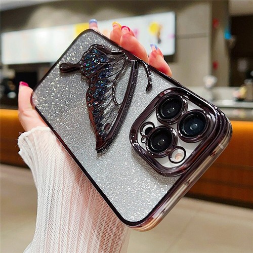 For IPhone 16 15 Plus 14 13 12 Pro Max Flowing Sand Butterfly Phone Case Cover - Picture 14 of 19