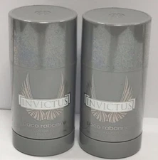 Paco Rabanne Invictus for Men 2.5 Oz Deodorant Stick Alcohol Free *NEW* 2 Piece