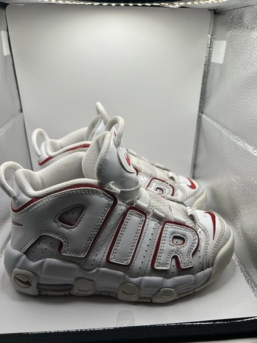 Nike Air More Uptempo (PS) ~Size 13.5C~ White Varsity Red Outline Boys