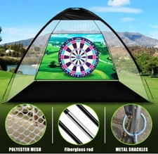10x7ft Practice Golf Net Set - Home Golf Swing Training, Backyard Driving