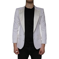 DOLCE & GABBANA Blazer Off White Wool Single Breasted Dress IT46/US36/S 3980usd
