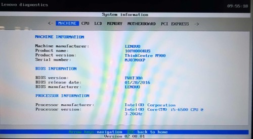 Lenovo ThinkCentre M900 10FH Desktop Computer i5-6500 3,2 GHz 8GB RAM *keine Festplatte* - Bild 3 von 9