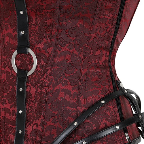 Corsé Negro Lujo Acero Deshuesado Sobre Busto Bustier Cuerpo Gótico De Colección Steampunk - Imagen 15 de 18