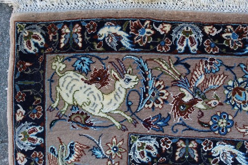 Fein Vintage Handgefertigt Traditionell Orientalisch Seide Wolle Weiß Beige - Picture 5 of 19