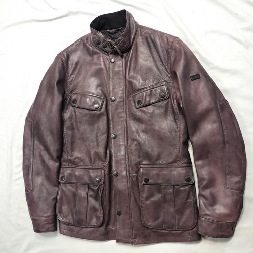 Barbour Leather International Jacket M Brown Military Style - Picture 2 of 11