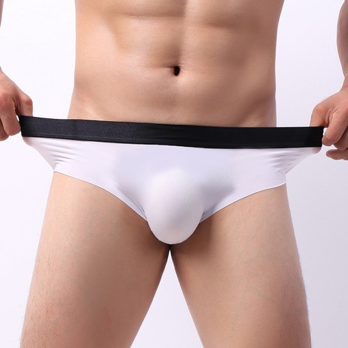 Men Trunks Ice Silk Underwear Sexy Panties U Convex Breathable Briefs Underpants - Picture 6 of 57
