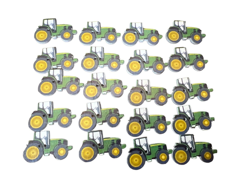 22 Tractor Sewing Buttons Full Color Image Wood 2 Holes Crafting Decor - Picture 1 of 4
