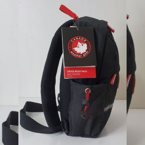 CANADA WEATHER GEAR CROSS BODY PACK UOMO CINTURINO REGOLABILE TASCHE BOTTIGLIA NERO - Foto 8 di 8