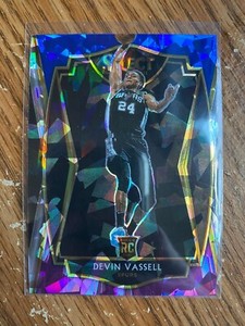 Devin Vassell 2020-21 Select Blue White Purple Cracked Ice Premier Level #179 RC