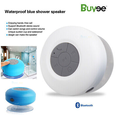 Wireless Bluetooth Mic Speakers Handsfree Waterproof Bathroom Shower Speaker with Suction Cup Color : Blue