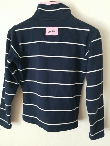 Girls Joules Blue White Striped Sweater w/ Collar Size XS 4 Long Sleeve Knit - Picture 7 of 9