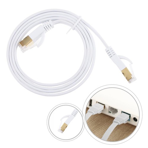 CABLE LAN RED BLANCO Y NEGRO 1M CAT7 RJ45 PC INTERNET CABLE ETHERNET - Imagen 4 de 18