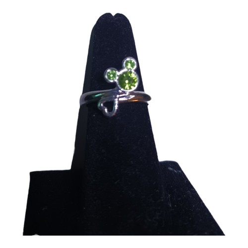 Avon Disney Mickey Mouse August Birthstone Ring  Peridot Color Size 6-8  - Picture 5 of 5