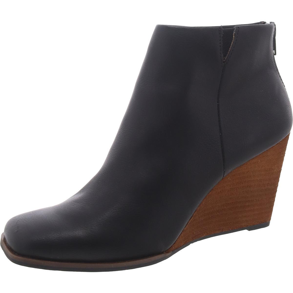 KORKS Womens Black Faux Leather Ankle Boots Shoes 7.5 Medium (B,M) BHFO 6533
