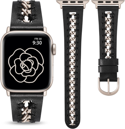 Lederarmband kompatibel mit Apple Watch Armbändern 38/40/41/42 Damen, elegant Premium  - Bild 1 von 6