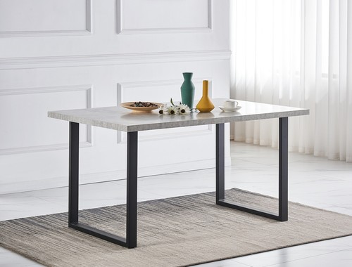 1.5M Grey Dining Table and Velvet Chairs 4-6 Set Padded Chairs Home Kitchen UK - Picture 6 of 88