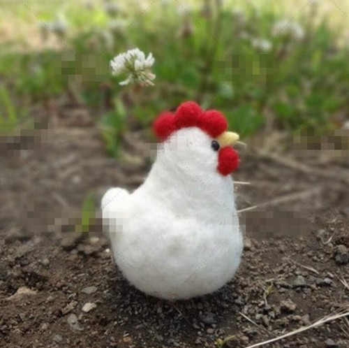 Needle Felting Kit Felt Animals Wool Felting DIY Kit : 1 Hen and 3 Chick - Picture 2 of 5