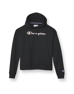 Women's Champion Relaxed Powerblend Hoodie, Multi-Stripe Logo - Click1Get2 Sale