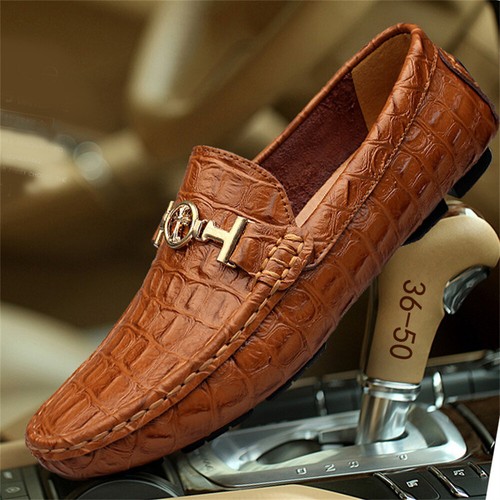 New Men's Causal Slip on Loafers Leather Handmade Driving Oxford Flats shoes - Picture 2 of 18