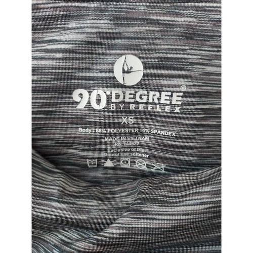 90 Degree By Reflex Leggings XS Black Gray Gym Yoga Workout Running - Picture 3 of 6