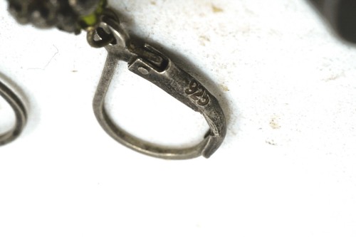 Lot of 3 Pairs Sterling Silver Earrings With Black & White Pearls - Picture 8 of 8